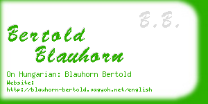 bertold blauhorn business card